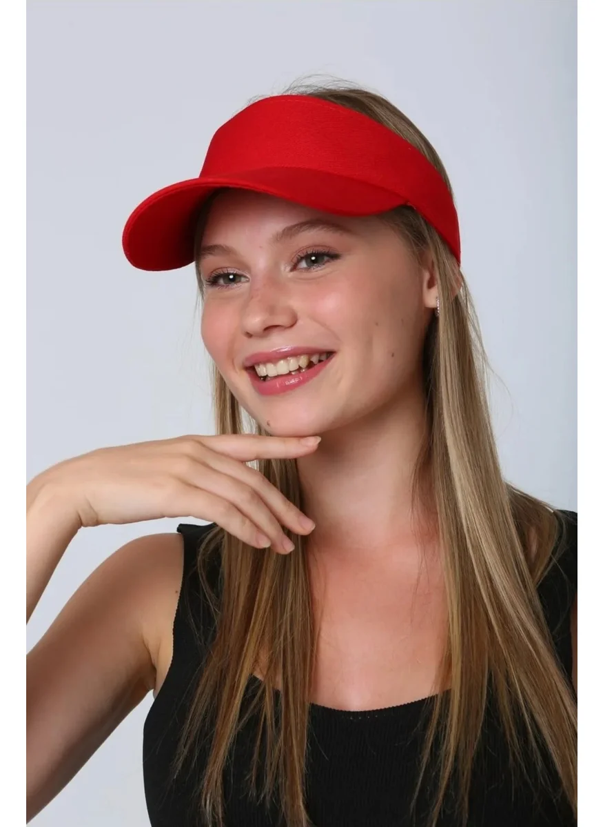 Remsa Mayo Remsa Swimsuit Adjustable Visor Tennis Golf Hat Sunscreen Visor RŞ-109 Red