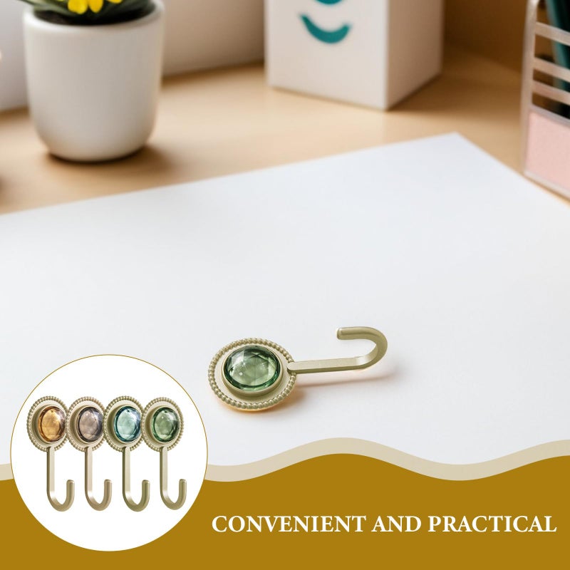 خطافات حائطية ذاتية اللصق بدون أثر 4 قطع، تصميم كلاسيكي للمعاطف والمفاتيح والمظلات، قوية اللصق متعددة الاستخدامات لتنظيم المنزل - Image 4