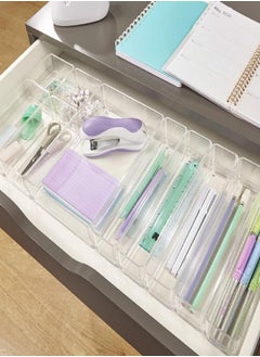 STORi STORi SimpleSort 10-Piece Stackable Clear Drawer Organizer Set | Multi-size Trays | Makeup Vanity Storage Bins and Office Desk Drawer Dividers | Made in USA  - Image 3