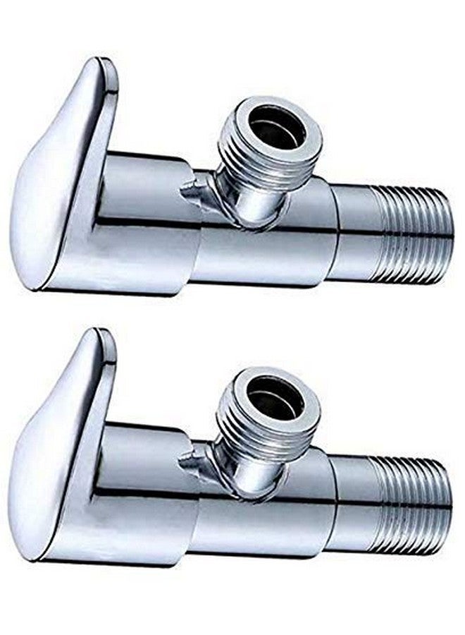 JAGGER صمام زاوية نحاسي Jagger FUSION للحمام صمام زاوية لحوض الغسيل صمام زاوية للمرحاض صمام زاوية لحوض الغسيل صمام زاوية نحاسي لسخان المياه (مع فلانج الجدار وشريط تفلون) مجموعة من 2 - Image 1