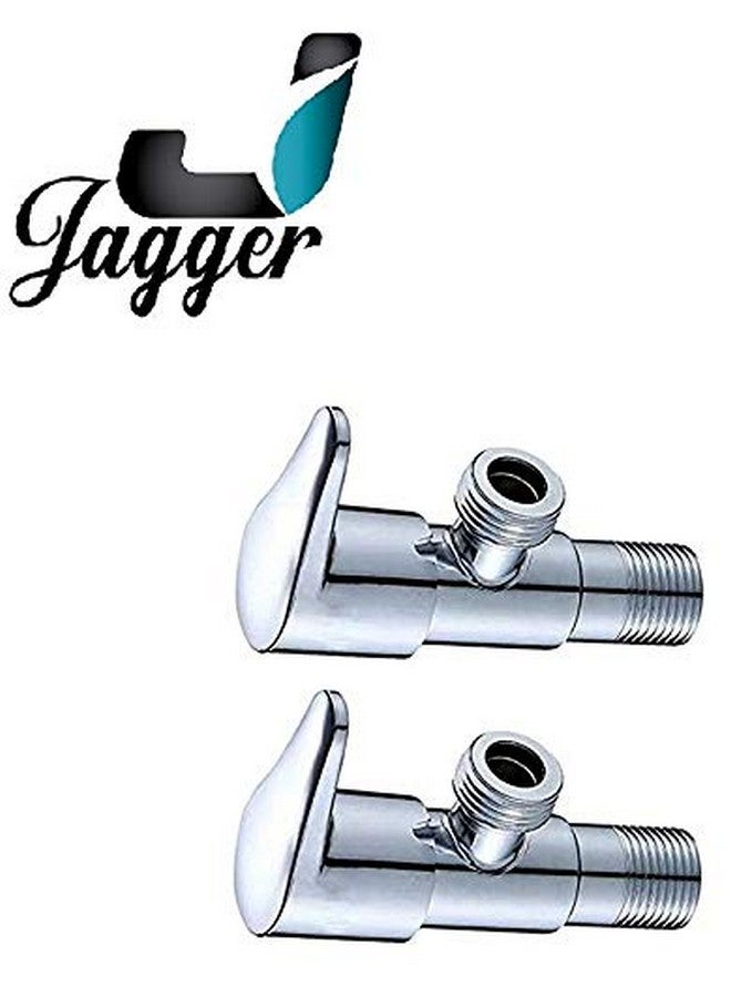JAGGER صمام زاوية نحاسي Jagger FUSION للحمام صمام زاوية لحوض الغسيل صمام زاوية للمرحاض صمام زاوية لحوض الغسيل صمام زاوية نحاسي لسخان المياه (مع فلانج الجدار وشريط تفلون) مجموعة من 2 - Image 2