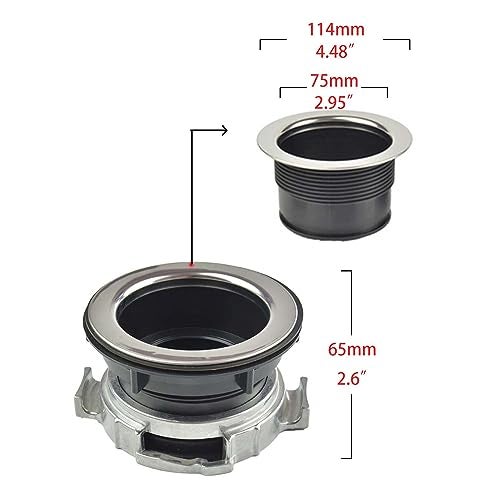 Anglepingping Garbage Disposal Mount Sink Flange Kit and Stopper for Waste King, Garbage Disposal Drain Assembly Kit, Rubber Flange and Drain Lock Nut for Waste King, Whirlaway Parts (114mm) Model : 1030 - Image 3