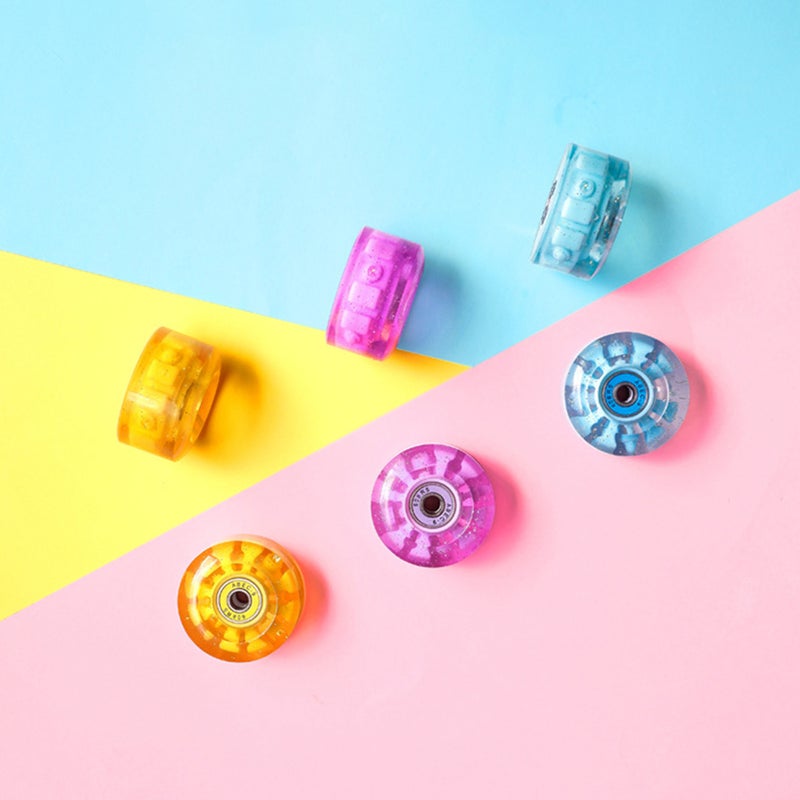 4Pcs Skating Glowing Wheels Ice Skates Wheels Double-row Roller Skates Wheels - Image 3