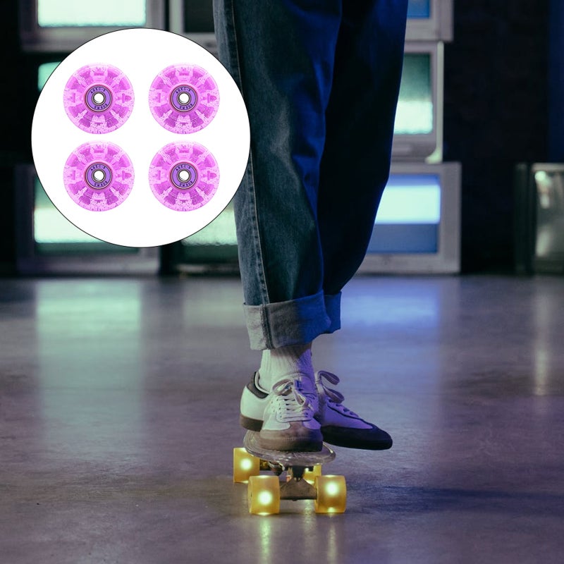 4Pcs Skating Glowing Wheels Ice Skates Wheels Double-row Roller Skates Wheels - Image 2