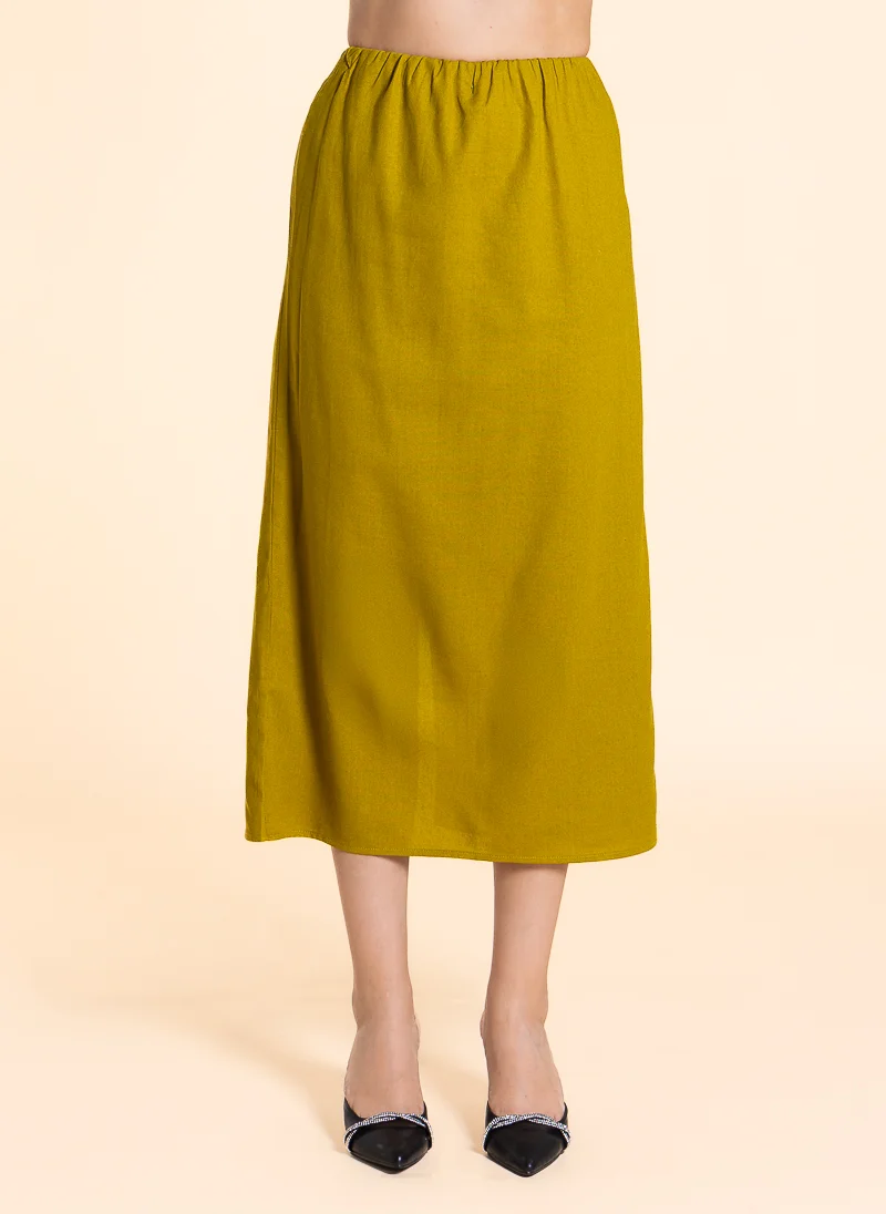 شايبس MIDI LINEN BLEND SKIRT