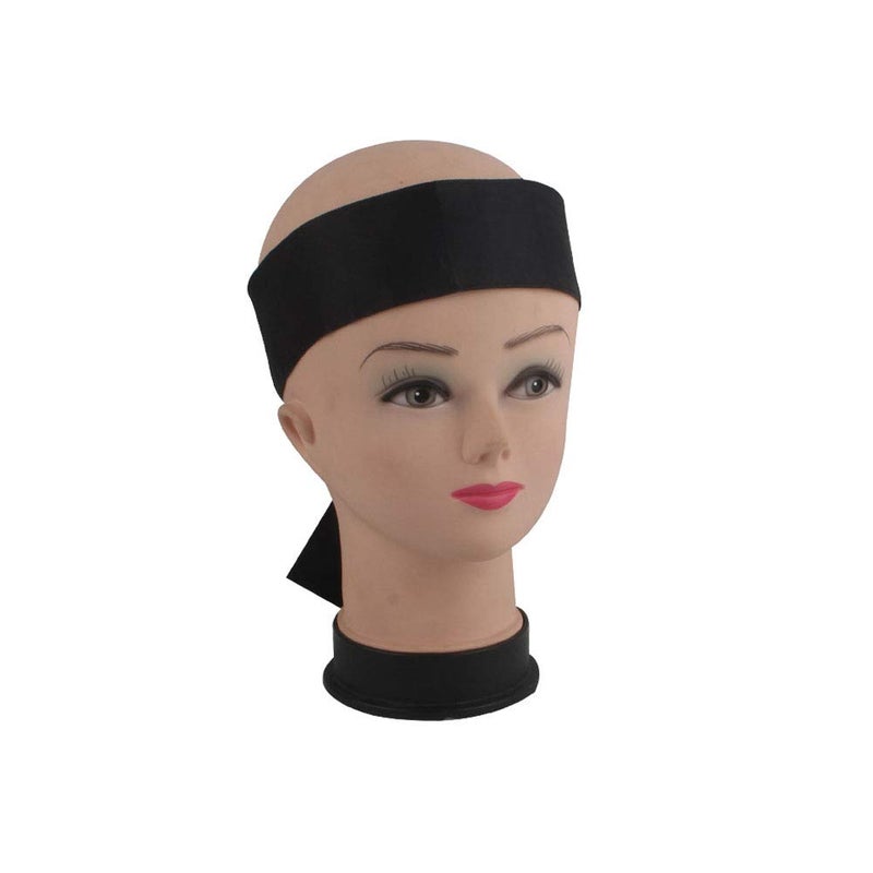 Teensery Hair Wrap Band, 2 Pcs Satin Edge Laying Scarf Wig Grip Head Band for Women and Girls, Makeup, Yoga, Sport, Lace Frontal Wigs, Black and Rose Red - Image 2