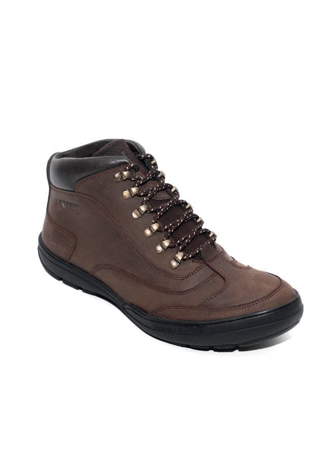 Levent Genuine Leather Hiking Casual Shoes  - Coffee - Image 1