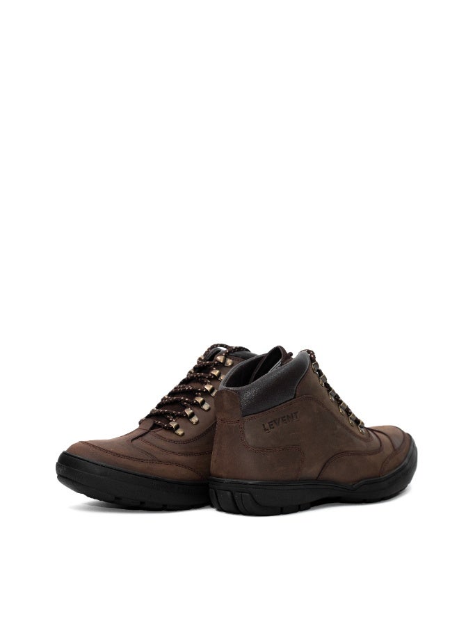 Levent Genuine Leather Hiking Casual Shoes  - Coffee - Image 2