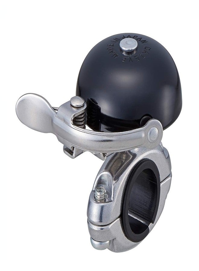 CATEYE OH-2300A Hibiki Bell – Classic Style Brass Bike Bell with Aluminum Bolt-on Design, Fits 22.2 mm or 25.4 mm Handlebars, Road, Hybrid, Touring Style Bicycles (Black) - Image 1