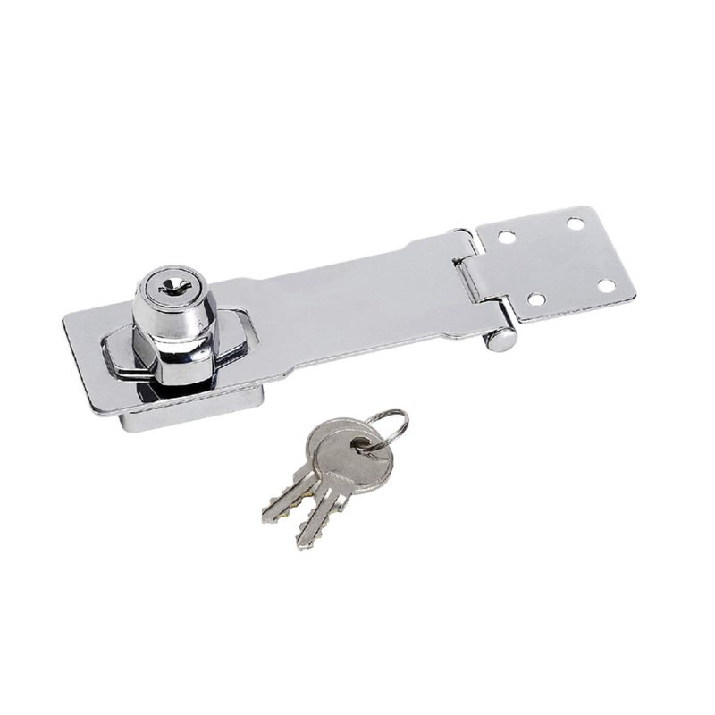 Master Lock Padlock, Brass Padlock with Hasp, Key Lock, Best Used as a Gate Lock, Shed Lock, Cabinet Lock and More - Image 1