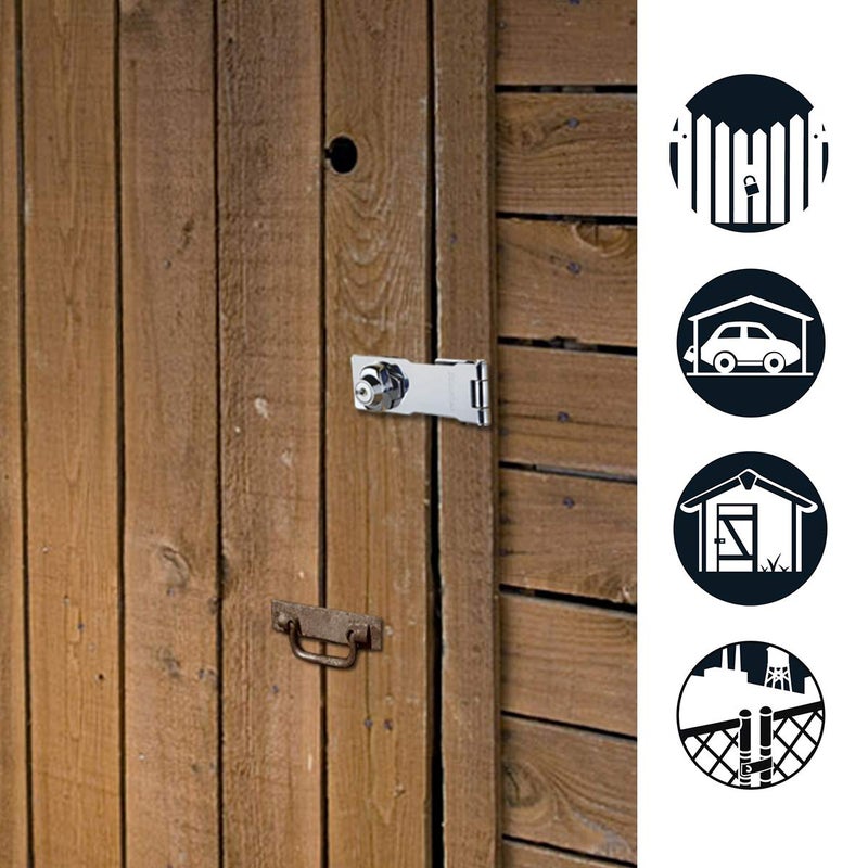 Master Lock Padlock, Brass Padlock with Hasp, Key Lock, Best Used as a Gate Lock, Shed Lock, Cabinet Lock and More - Image 3