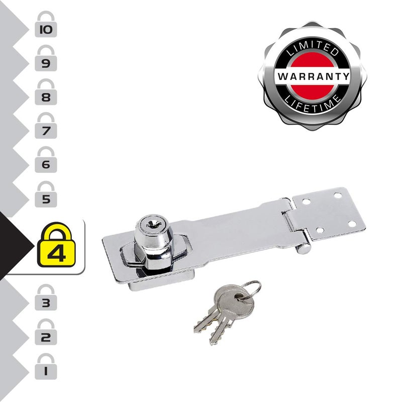 Master Lock Padlock, Brass Padlock with Hasp, Key Lock, Best Used as a Gate Lock, Shed Lock, Cabinet Lock and More - Image 2