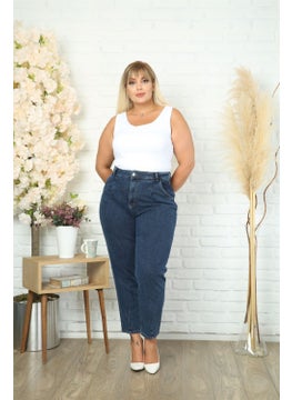 Cedy Denim Women's Plus Size Pleated Mom Jeans C600  - Image 3