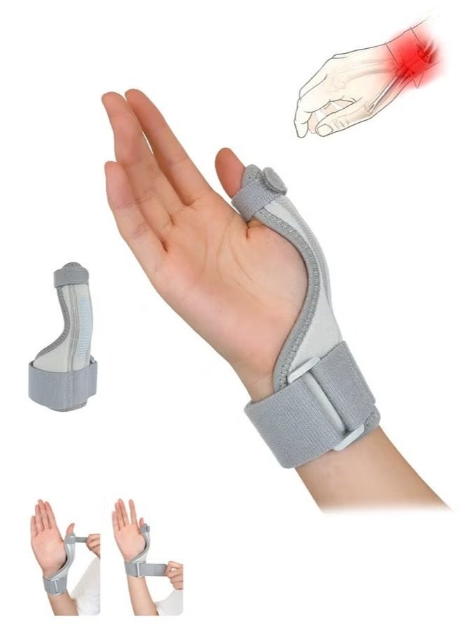 Thumb Brace for Men and Women, Joint Thumb Spica Splint for Pain Relief, Tendonitis, Thumb Wrist Stabilization Support for Right or Left Hand (Grey) - Image 1