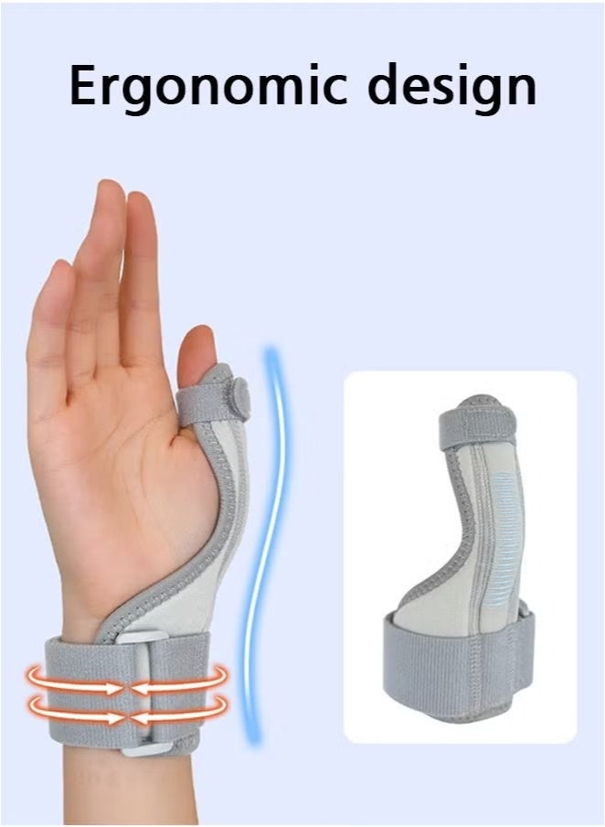 Thumb Brace for Men and Women, Joint Thumb Spica Splint for Pain Relief, Tendonitis, Thumb Wrist Stabilization Support for Right or Left Hand (Grey) - Image 2