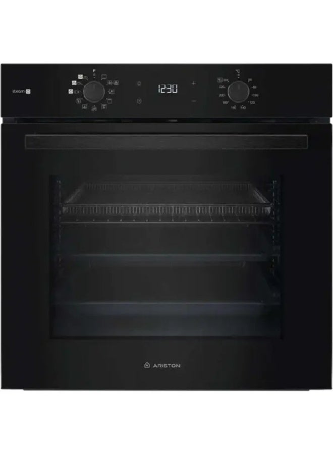 Ariston Built-In 60cm Electric Oven 71L, Multifunction Oven with Air Fry, Touch Control, Digital Display, Fast Preheat, A+ Energy Efficient, Made In Poland, Black - AO458HSUFB 71 L 2900 W AO458HSUFB Black - Image 1
