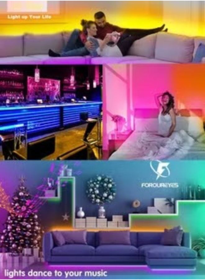 Generic - 2m RGB LED Strip Lights for Bedroom Multicolor with Remote Control Room Ambient Light and Wall Strip Lights - Image 1
