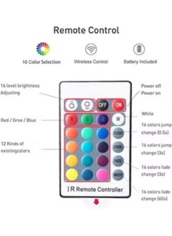 Generic - 2m RGB LED Strip Lights for Bedroom Multicolor with Remote Control Room Ambient Light and Wall Strip Lights - Image 1