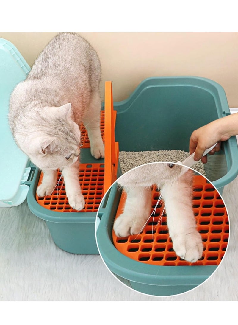 مرحاض للقطط، على شكل قبة، نوع الممر، منع تناثر الرمال، مرحاض للقطط، كبير، واسع الحجم، مزيل للرمال، مضاد للبكتيريا، مقاوم للرائحة، صغير الحجم، سهل العناية، سعة كبيرة، يشمل مغرفة، نظيف - Image 5