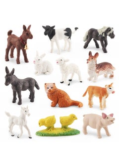Generic Simulation Mini Farm Poultry Chicken Duck Goose Cow Small Animal Miniature Model Sand Table Landscaping Ornaments Wholesale-Color:Bl-5008 Sheep 6g  - Image 2