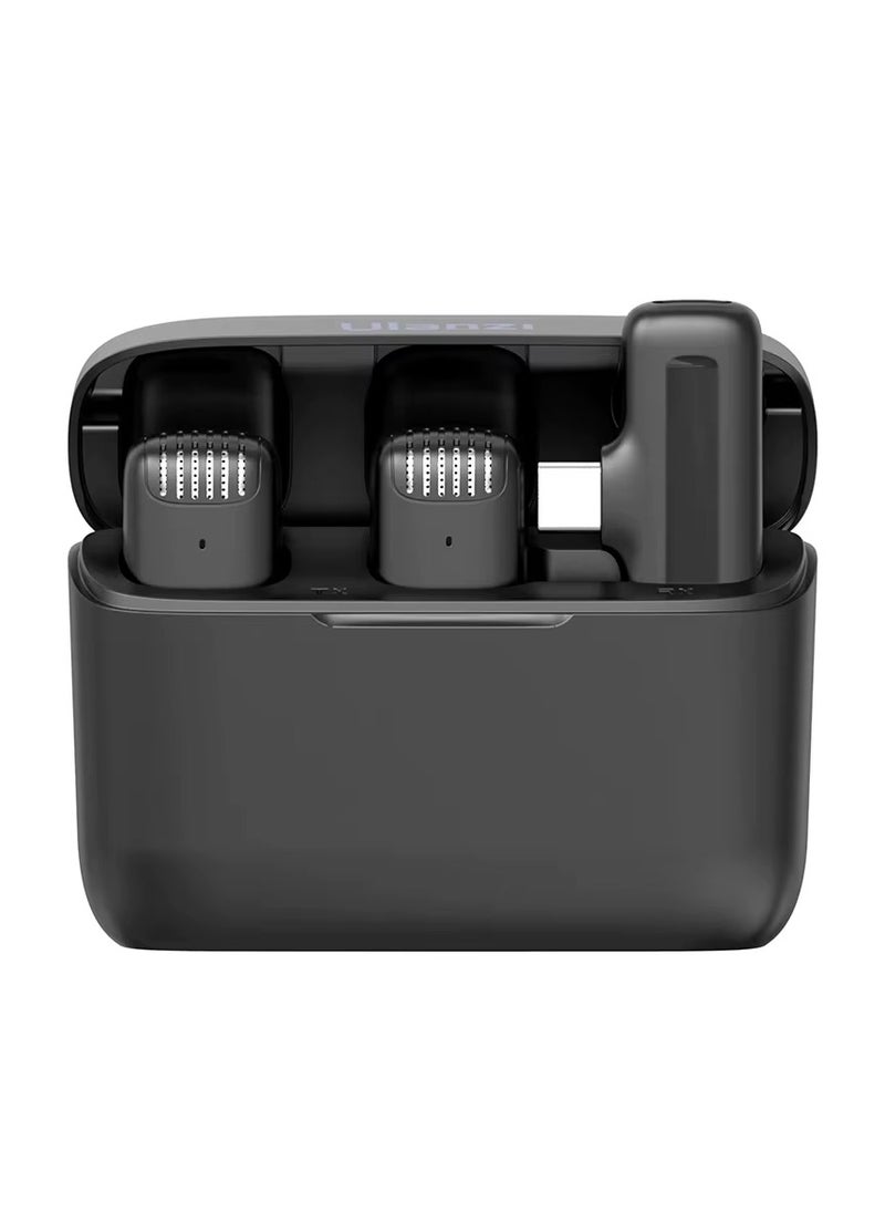 Ulanzi Ulanzi J12 Wireless Lavalier Microphone for iPhone/Android/iPad, 2-in-1 Plug-Play Mic with Charging Case for Phone Video Recording, 65ft Transmission Range (Type-C)  - Image 1