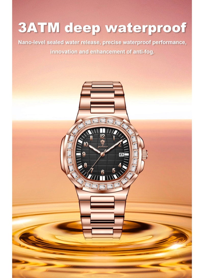 GOHUOS Man's Watches, Top Brand Luxury Stainless Steel Band Waterproof Luminous Quartz Analog Classic Wrist Watch - 38mm - Father or Boyfriend Gift - Image 5