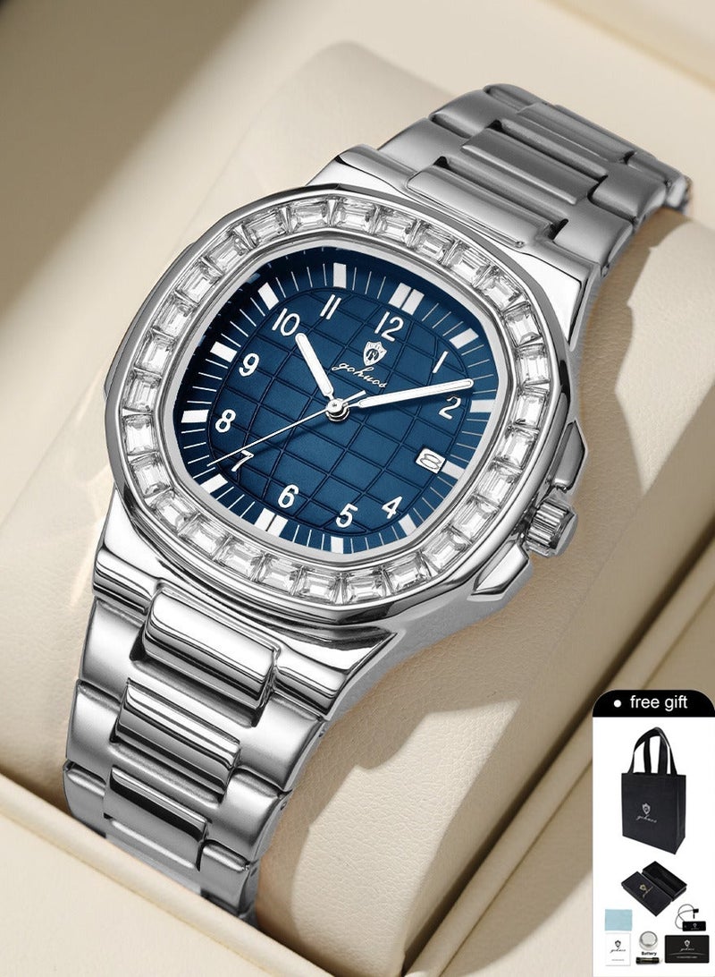 GOHUOS Man's Watches, Top Brand Luxury Stainless Steel Band Waterproof Luminous Quartz Analog Classic Wrist Watch - 38mm - Father or Boyfriend Gift - Image 1