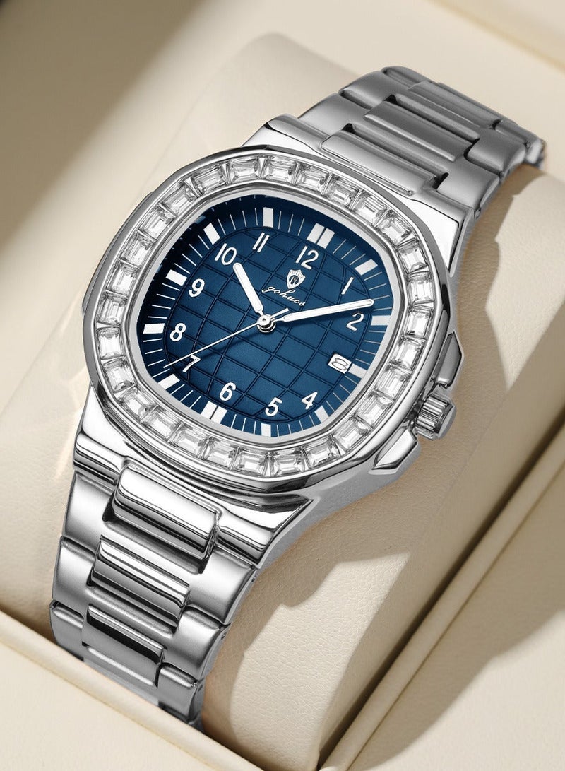GOHUOS Man's Watches, Top Brand Luxury Stainless Steel Band Waterproof Luminous Quartz Analog Classic Wrist Watch - 38mm - Father or Boyfriend Gift - Image 2