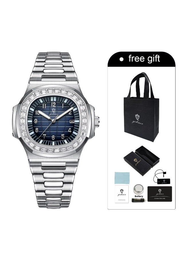 GOHUOS Man's Watches, Top Brand Luxury Stainless Steel Band Waterproof Luminous Quartz Analog Classic Wrist Watch - 38mm - Father or Boyfriend Gift - Image 3