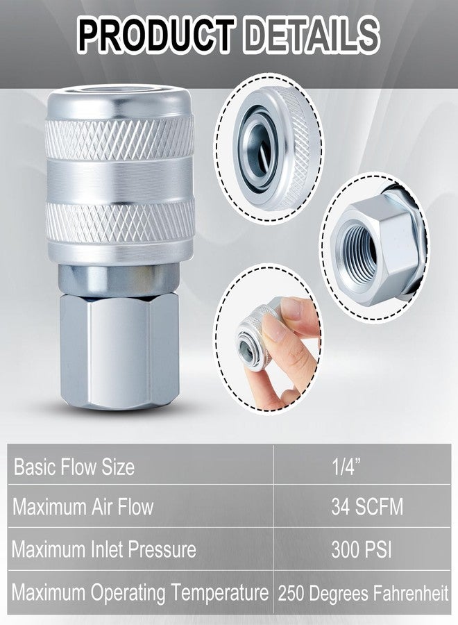 Yaocom 12 Pcs S-775 1/4" FNPT A Style Coupler 1/4" FNPT Air Fittings Compatible with Milton a Style Plugs #778, #777, #777-4, #777-6, #1777-4 and #1777-6 - Image 4