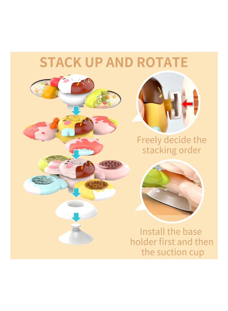 Baby Suction Cup Toys for 1-2 Year Olds, High Chair Spinner Toy Toddler Sensory Play Rattle Toys Interactive Toddler Toys First Birthday Present Ideas Engaging Highchair Toys for 1-2 Year Olds - Image 3