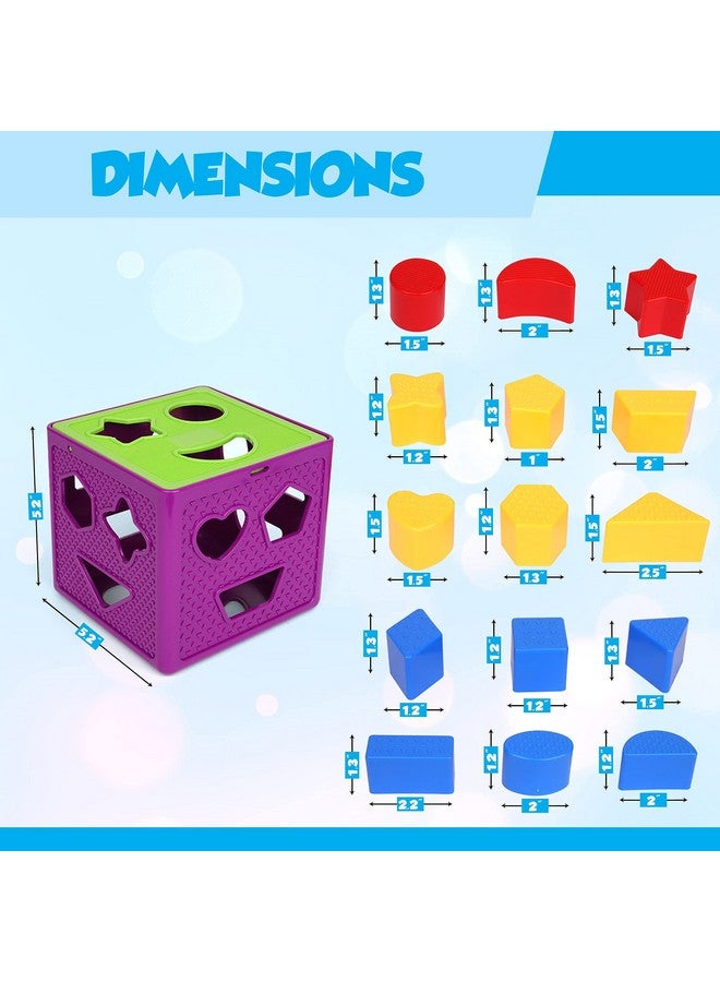 Playkidiz Shape Sorter Toy, Toddler and Baby Stem Sorting and Matching Activity Cube, 18 Blocks Colorful Sorter Box, My First Baby Toys Gift for Boys & Girls - Image 5