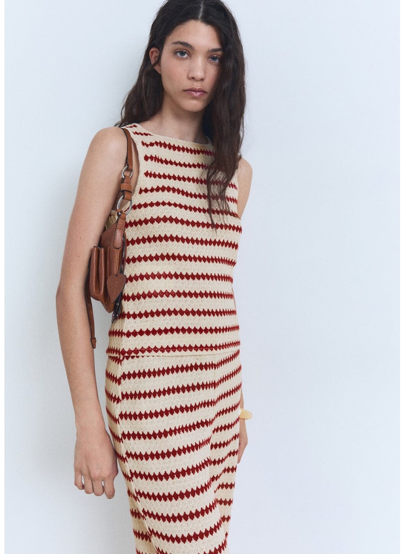 MANGO Knitted Top With Geometric Print  - Image 3