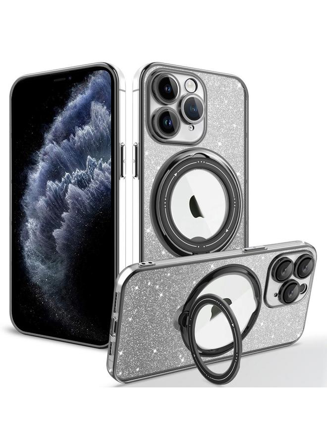 Zaboon Case For iPhone 11 Pro Rotation MagSafe Holder Gradient Glitter TPU Phone Case - Image 1