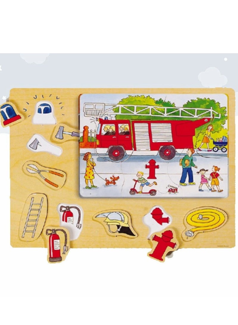 Fire Truck Wooden Puzzle for Kids 