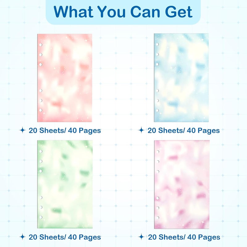 Toplive A6 Colorful Refill Paper, 80 Sheets Loose Leaf Binder Inserts Paper Starry Sky Planner Refills 6.7" x 4.1" for 6 Ring Binder Journal Notebook Diary, 160 Pages - Image 4