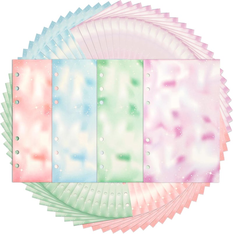 Toplive A6 Colorful Refill Paper, 80 Sheets Loose Leaf Binder Inserts Paper Starry Sky Planner Refills 6.7" x 4.1" for 6 Ring Binder Journal Notebook Diary, 160 Pages - Image 1