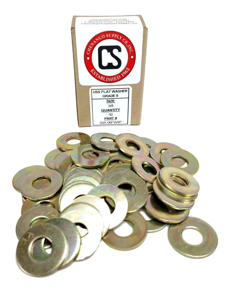 Chenango Supply 3/8 Hardened USS Flat Washer, Grade 8 *(More Selections in Listing)* (3/8 USS Flat Washer (50pcs)) - Image 2