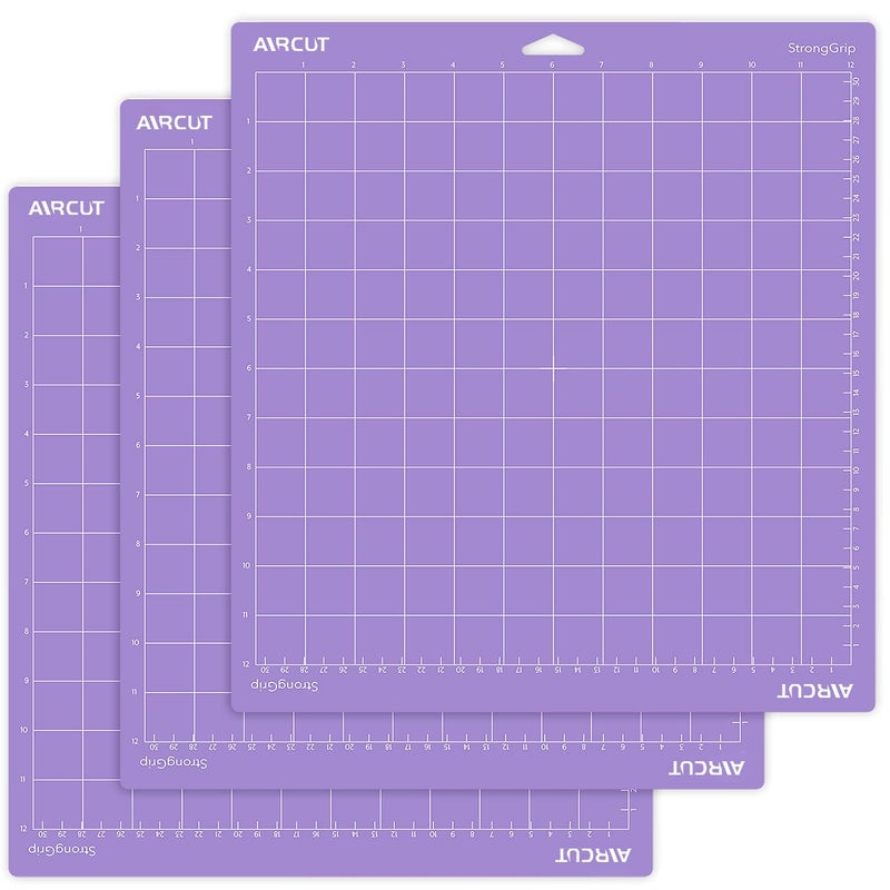 AIRCUT Strong Grip Cutting mat for Cricut MakerExplore Air 2AirOne12x12 Inch 3 Mats StrongAdhesive Sticky Purple Quilting Cricket Cutting Mats Replacement Accessories for Cricut