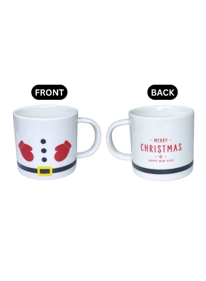 مجموعة أكواب قهوة عيد الميلاد مع صحن شجرة وملعقة ذهبية، هدية العيد - Image 2