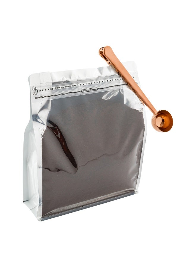 Restaurantware 1 Tbsp Coffee Scoop, 1 Multifunction Coffee Spoon - Built-In Clip, For Measuring Ground Coffee, Espresso, Coffee Beans, Protein Powder, & More, Copper-Plated Stainless Steel Tea Spoon,  - Image 2