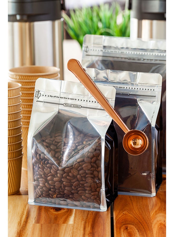 Restaurantware 1 Tbsp Coffee Scoop, 1 Multifunction Coffee Spoon - Built-In Clip, For Measuring Ground Coffee, Espresso, Coffee Beans, Protein Powder, & More, Copper-Plated Stainless Steel Tea Spoon,  - Image 5
