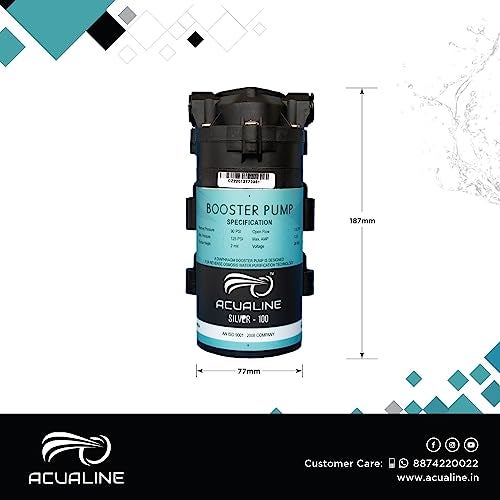 ACUALINE Silver 100 GPD RO Booster Pump Motor High-Efficiency with SMPS, Pump Adapter 24 Volts 2.5 amps and Solenoid Valve (SV) for All Types of RO Water Purifier (1 Year Warranty) - Image 4