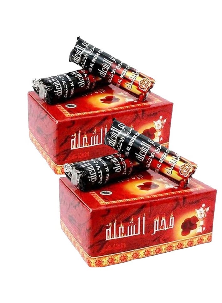 Charcoal Alsaqer Bakhoor Charcoal (200 Pcs, 2 Box Compo Pack) Oud Charcoal and Long Lasting for Bakhoor | Incence Charcoal-33 mm | Alshola Charcoal | Musk Charcoal 2 Box Packing  - Image 1