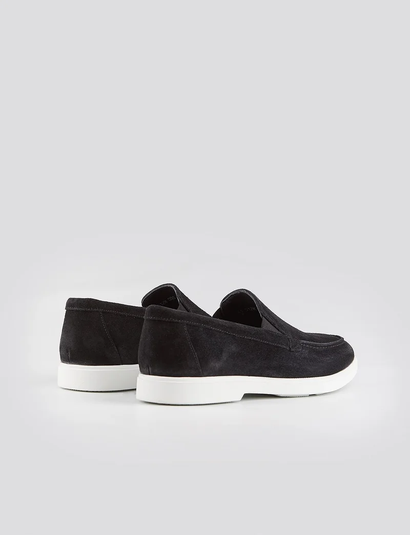 Cabani Leather Black Suede Men's Casual Shoes