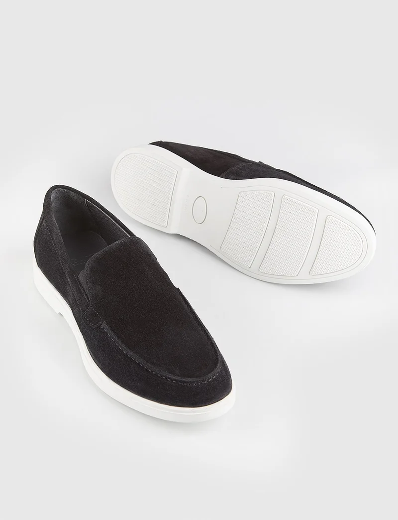 Cabani Leather Black Suede Men's Casual Shoes