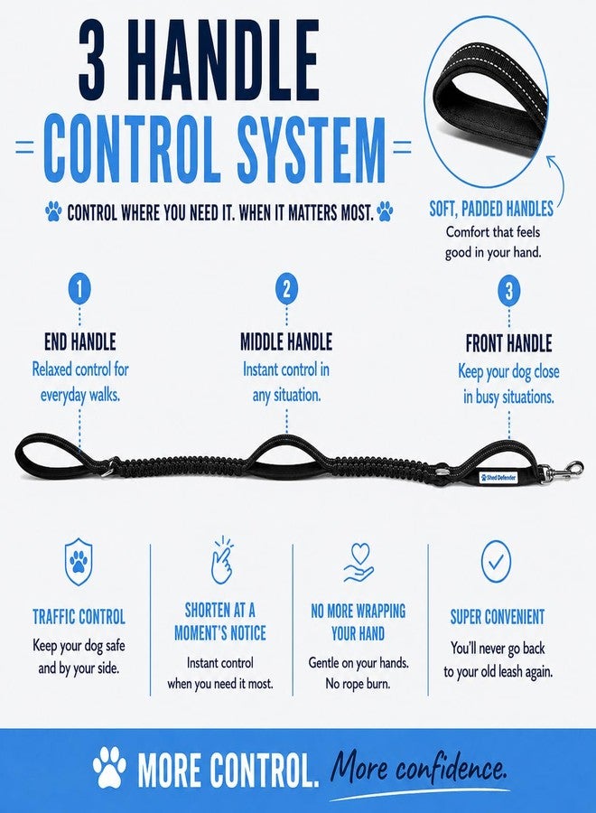 Shed Defender Bungee Dog Leash w/Three Padded Handles – Seen on Shark Tank - 4FT to 6FT Shock Absorbing Dog Leash Dogs – Heavy Duty Traffic Control Leash for Walking, Training, Running - Image 2