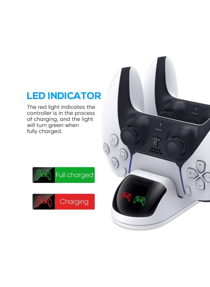 Controller Charger Station Feature with LED Light Indicators USB Cable Charging Dock Compatible with Playstation 5(PS5 2020) DualSense Wireless Controller - Image 3