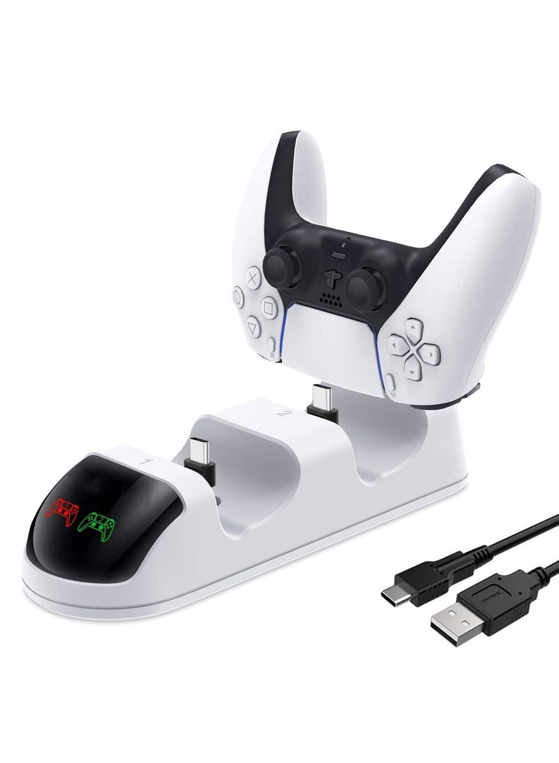 Controller Charger Station Feature with LED Light Indicators USB Cable Charging Dock Compatible with Playstation 5(PS5 2020) DualSense Wireless Controller - Image 1