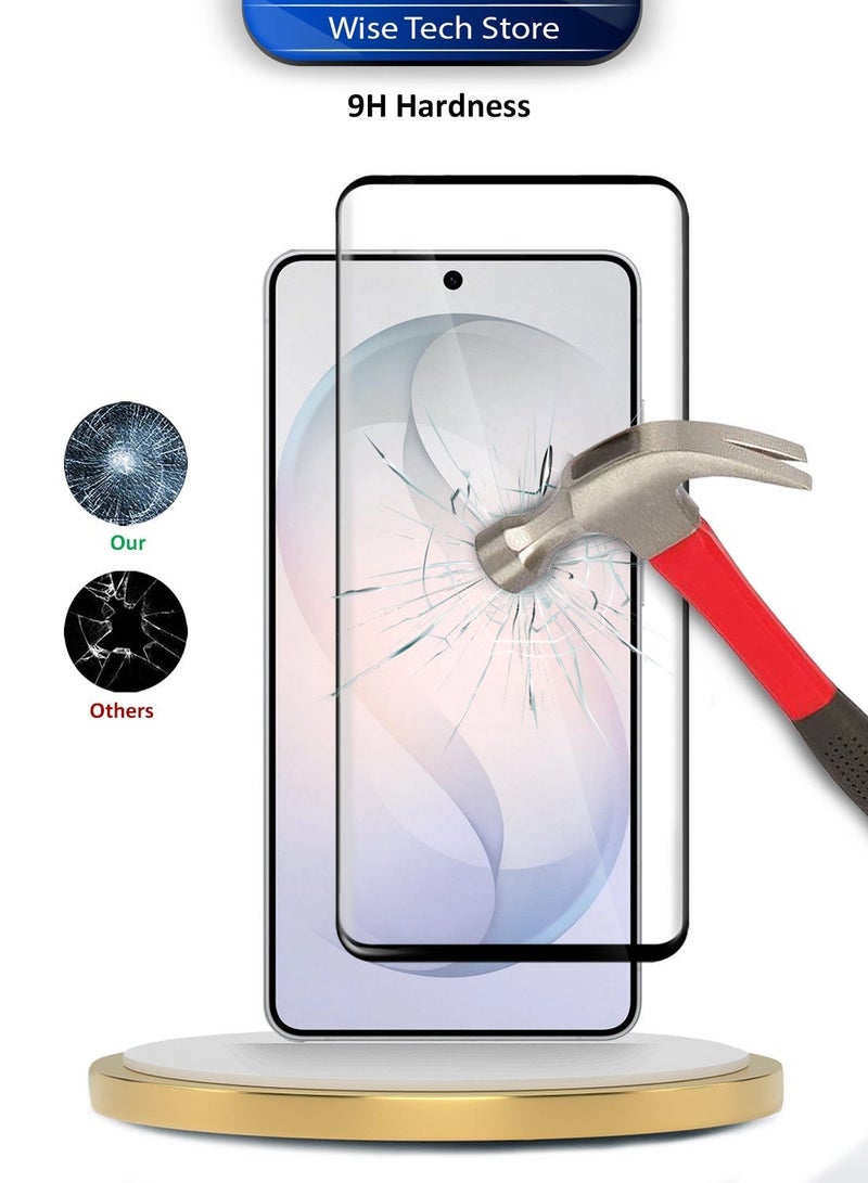 Wtech Samsung Galaxy S26 Ultra 5G 2026 Premium Edge-Pro Full Glue Full Cover Tempered Glass Screen Protector (MSGPCN) - Clear/Black - Image 3